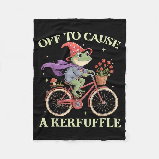 Funny Off To Cause A Kerfuffle Whimsical Wizard Fr Fleece Deken (Voorkant)