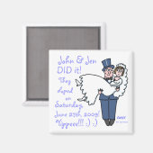 Funny Offbeat Wedding Elopement Magnet Sjabloon Magneet (Voorkant / Achterkant)