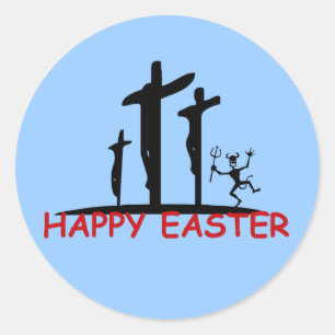 Funny offensief Satan Ronde Sticker