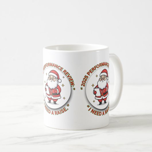 Funny Office Christmas Mug – Santa Performance Rev Koffiemok (Voorkant rechts)