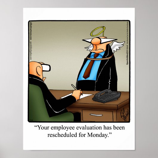 Funny Office Humor Poster "Employee Evaluation" (Voorkant)