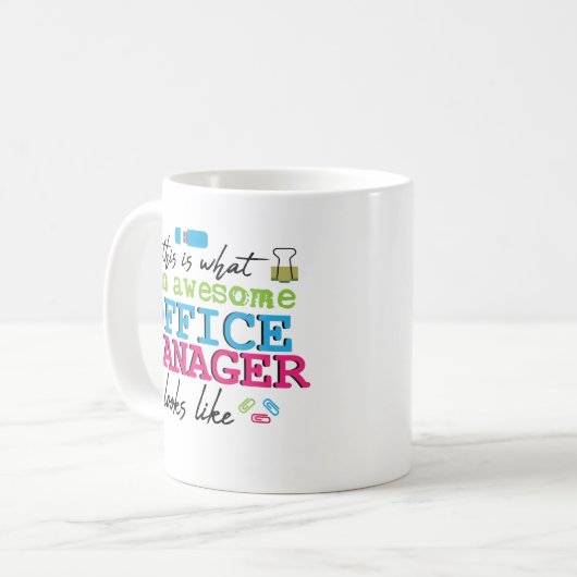Funny Office Manager Coffee Mok Boss Appreciation (Voorkant links)
