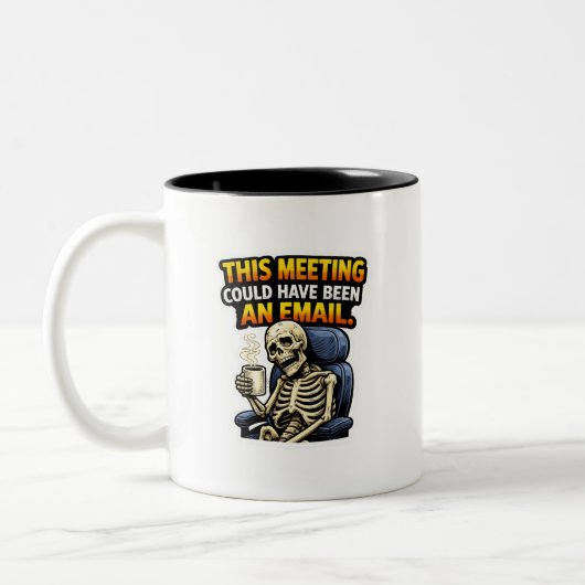 Funny Office Skeleton Meeting Email Coffee Mug (Gauche)