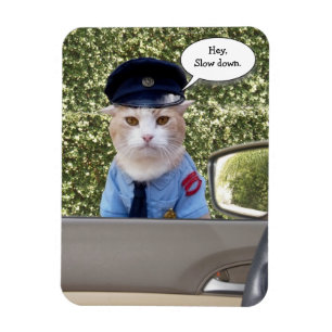  Funny Officer Cat Magneet