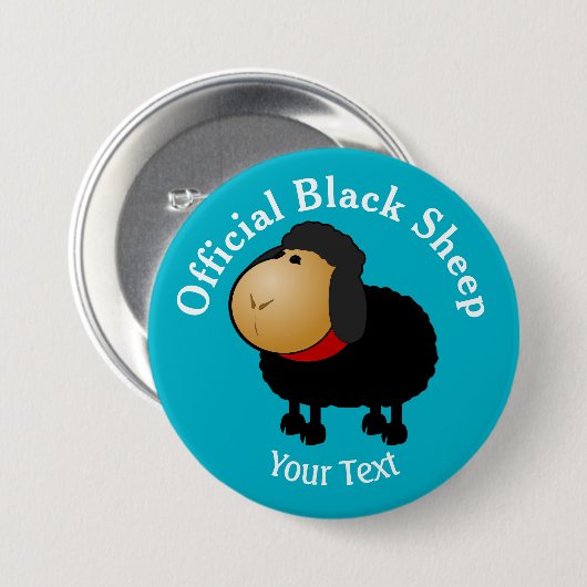 Funny Official Black Sheep Button (Voorkant /achterkant)
