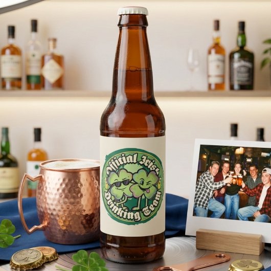 Funny Official Irish Drinking Team Beer Label Bier Etiket