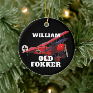 Funny Official Old Fokker Kerstkerst Keramisch Ornament