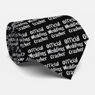 Funny Official Wedding Crasher Black en White Stropdas