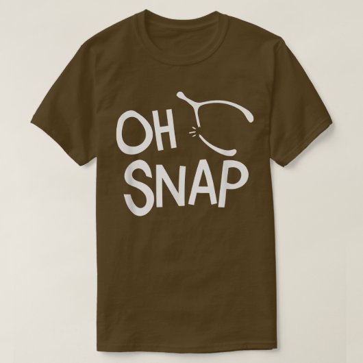 Funny Oh Snap Thanksgiving Turkey Cute Wishbone Bo T-shirt (Design voorkant)