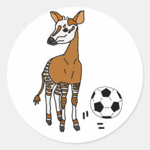 Funny Okapi die Cartoon speelt Ronde Sticker