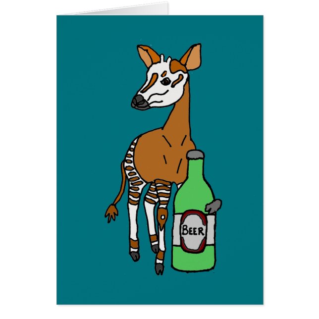 Funny Okapi Drink Beer Art (Voorkant)