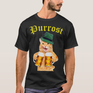Funny Oktoberfest Cat - Kat Drink Beer Purros T-shirt