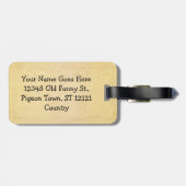 Funny Old Age Twitter Bird Pigeon Bagagelabel (Achterkant horizontaal)