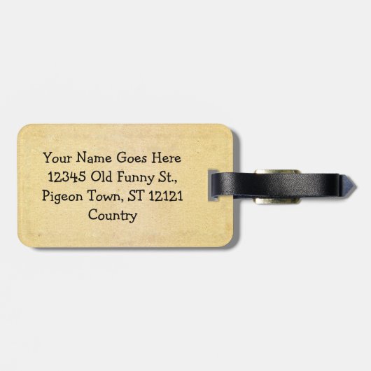 Funny Old Age Twitter Bird Pigeon Bagagelabel (Achterkant horizontaal)