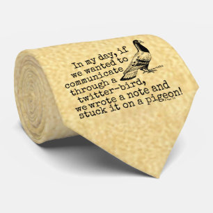 Funny Old Age Twitter Bird Pigeon Stropdas