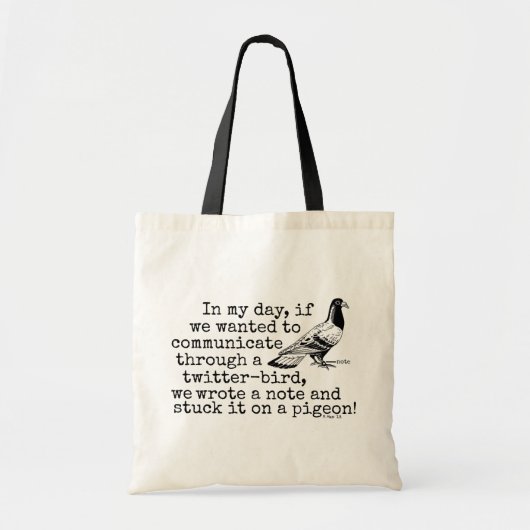 Funny Old Age Twitter Bird Pigeon Tote Bag (Voorkant)
