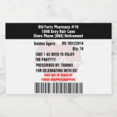 Funny Old Farts Party Prescription RX Bottle Label Voedselcontainer Etiket (Enkel label)