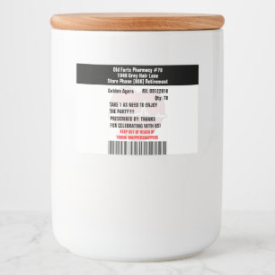 Funny Old Farts Party Prescription RX Bottle Label Voedselcontainer Etiket