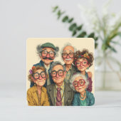 Funny Old Friends Celebration Invitation  (Debout devant)