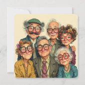 Funny Old Friends Celebration Invitation  (Devant)