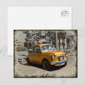 Funny old Gold car Briefkaart (Voorkant / Achterkant)