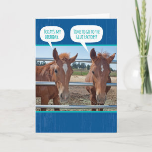 Funny Old Horses - Tijd voor de Glue Factory Kaart