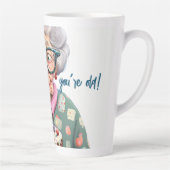 Funny Old Lady Cat Birthday Latte Mok (Rechts)