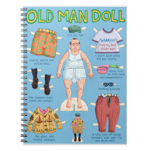 FUNNY Old MAN Paper Doll. Notitieboek