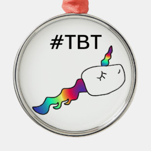 Funny Old Pic of Me Rainbow Unicorn Sperm Gift Metalen Ornament