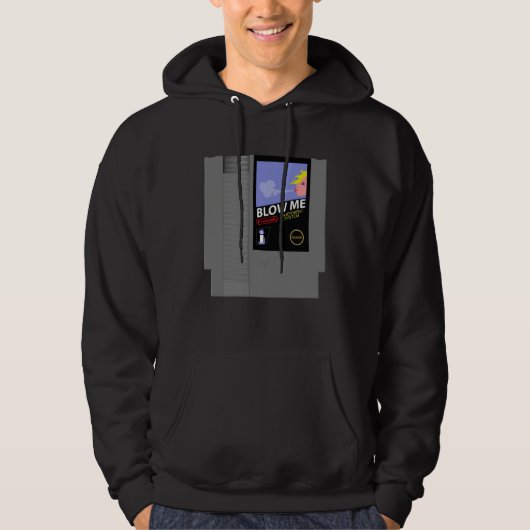 Funny Old School 80s Retro 8-Bit Video Game Cartri Hoodie (Voorkant)