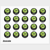 Funny Old Veggie Cabbage Pun Dark BG Ronde Sticker (Vel)