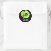 Funny Old Veggie Cabbage Pun Dark BG Ronde Sticker (Tas)