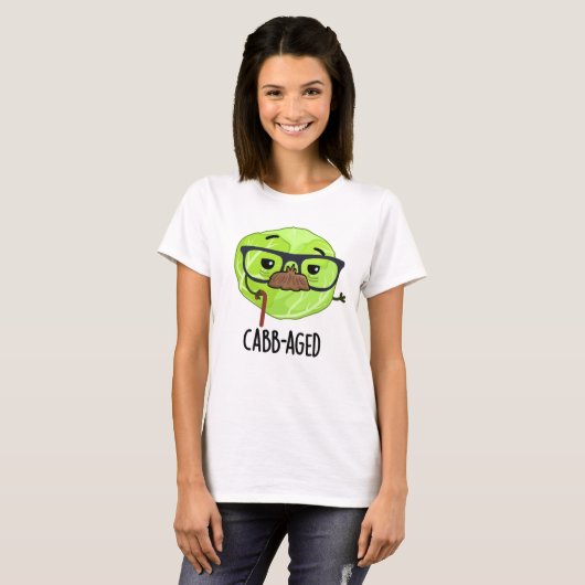 Funny Old Veggie Cabbage Pun T-shirt (Voorkant volledig)