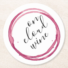 Funny on Cloud Wine Round Paper Onderzetter
