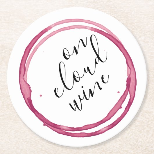 Funny on Cloud Wine Round Paper Onderzetter (Voorkant)
