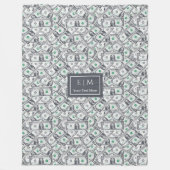 Funny One Dollar Pattern Custom Name Blanket Fleece Deken (Voorkant)