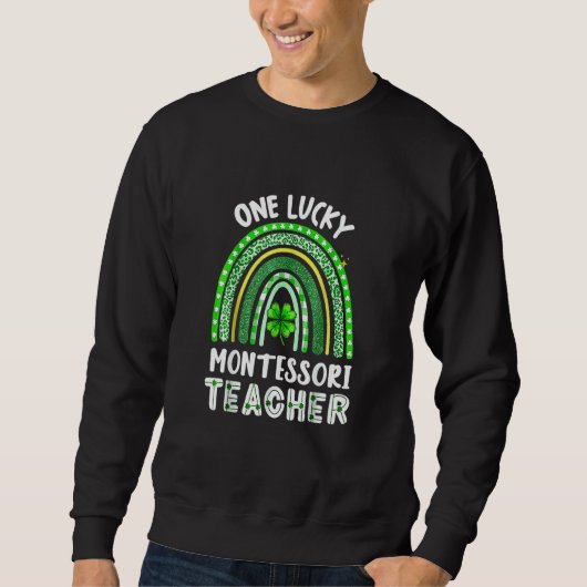 Funny One Lucky Montessori-leraar Rainbow St Patr Trui (Voorkant)