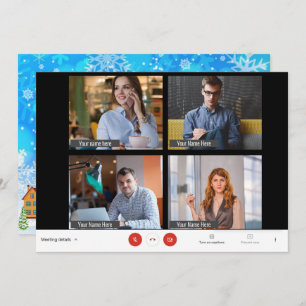 Funny Online Zoom Meeting Kerstfeestdag KAART