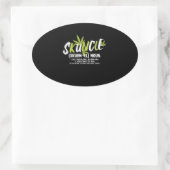 Funny oom Weed Smoker Skuncle Oom Lover Gift Ovale Sticker (Tas)