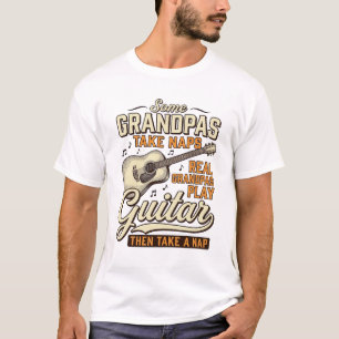Funny Opa Gitaar Vintage Gravure Shirt Ontwerp
