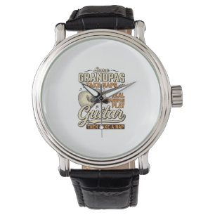 Funny Opa Gitaar Vintage Gravure Shirt Ontwerp Horloge
