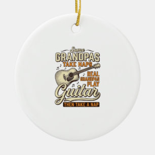 Funny Opa Gitaar Vintage Gravure Shirt Ontwerp Keramisch Ornament