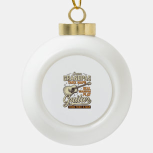 Funny Opa Gitaar Vintage Gravure Shirt Ontwerp Keramische Bal Ornament