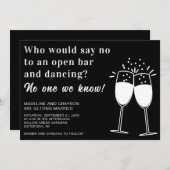 Funny Open Bar dansend Casual weddenschap Kaart (Voorkant / Achterkant)