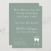 Funny Open Bar Free Cake Wedding Save the Date (Voorkant / Achterkant)