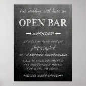 Funny Open Bar Mariage signe | Style de tableau (Devant)