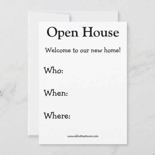 Funny Open House/New Home Invitations (Dos)