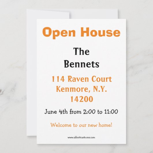 Funny Open House/New Home Uitnodigingen (Achterkant)
