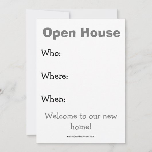 Funny Open House/New Home Uitnodigingen (Achterkant)