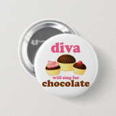 Funny Opera Diva Ronde Button 5,7 Cm (Voorkant /achterkant)